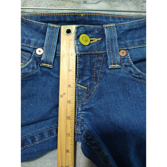 True Religion Jeans Womens 26 Blue Denim Julie Dark Wash Low Rise Stretch - Picture 4 of 10